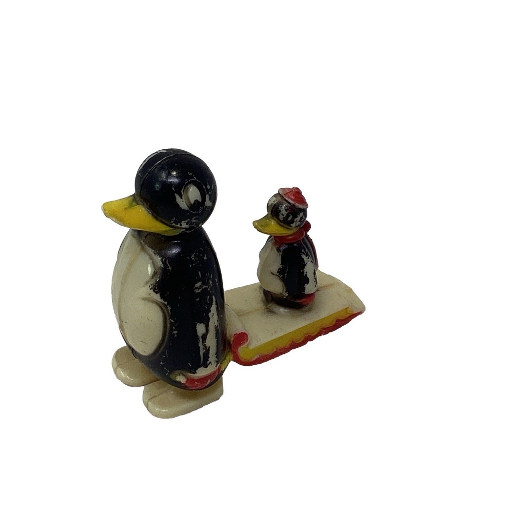 Vintage MARX RAMP WALKER TOY SLEDDING PENGUINS Works